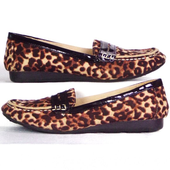 CUSHION WALK BY AVON size 7 brown/fawn/beige flat-heel loafers cushiond insoles - Picture 1 of 13